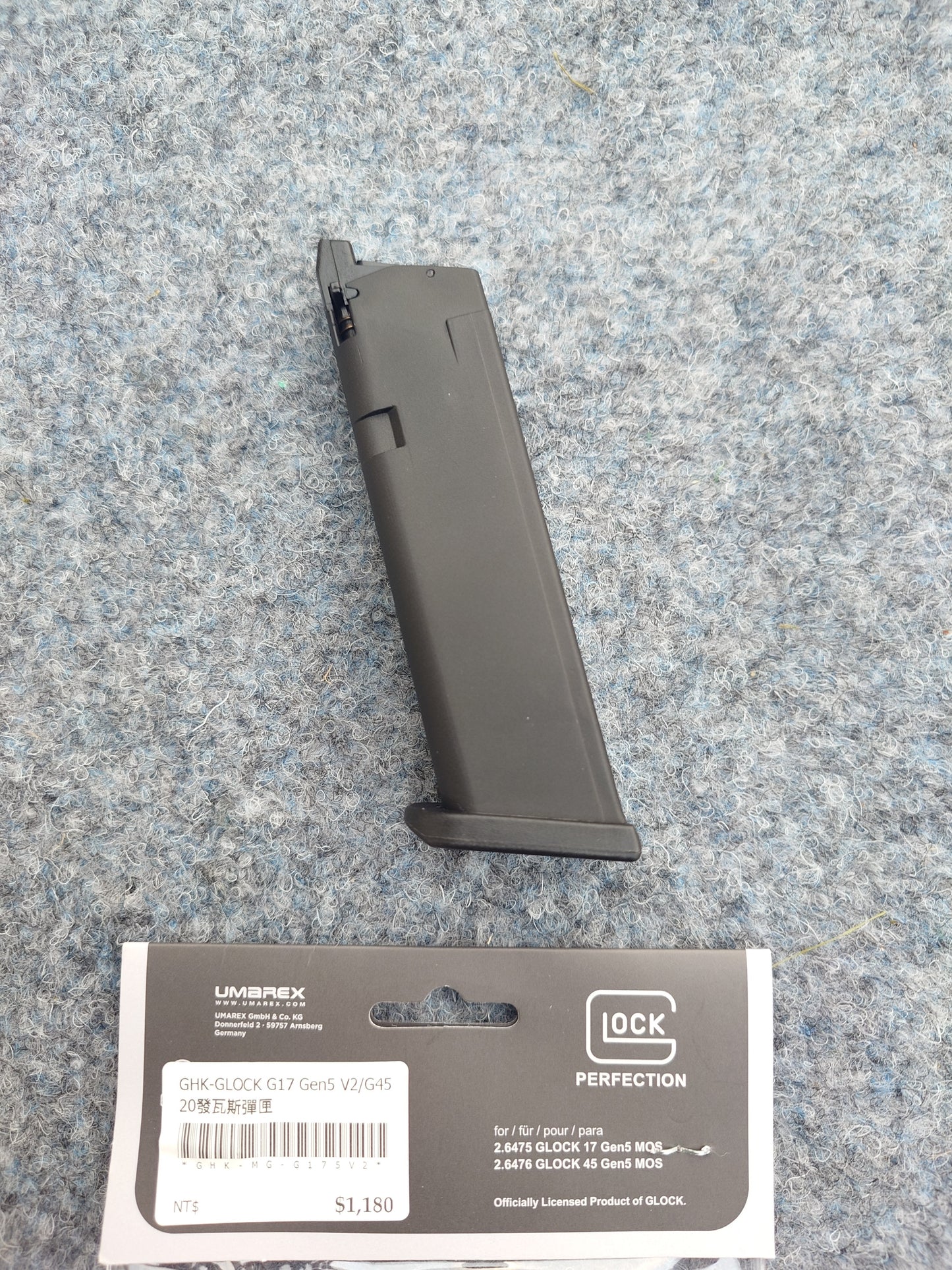 GHK Glock V2 Gas Magazine – 20 Rounds (Original GHK OEM)